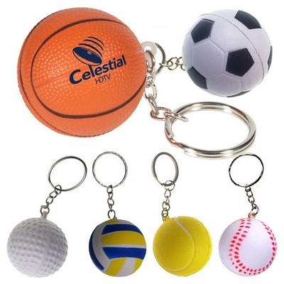 PU Stress Ball Keychain