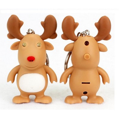 Reindeer LED Sound Keychain