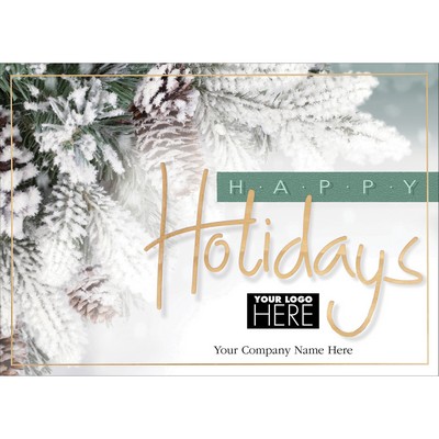 Evergreen & Gold Holiday Logo Cards