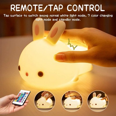 Cute Color Changing Silicon Night Light for Kids, Baby Night Light with Touch Sensor