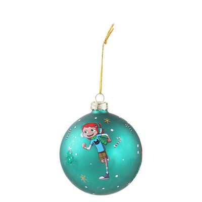 Printed Glass Christmas Ball Ornament