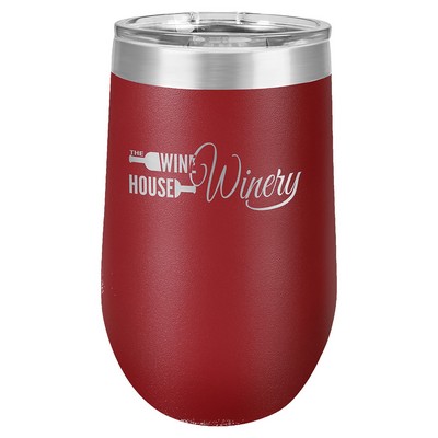 16 Oz. Maroon Red Polar Camel Stemless Tumbler w/Lid