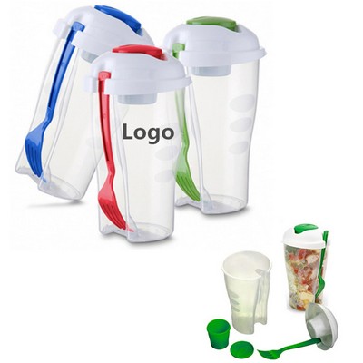 Portable Salad Container Serving Cup Shaker