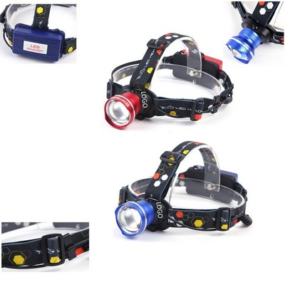 High Power Zoom Rechargeable LED Headlamp