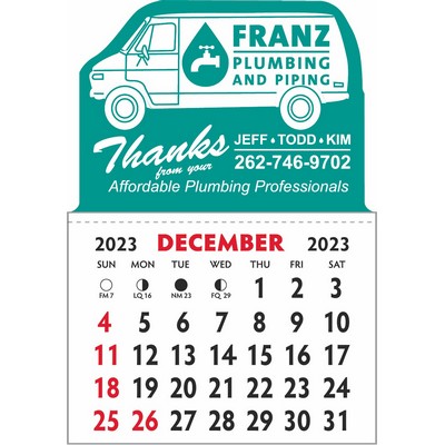 Designer Shaped Kwik-Stik Textured Vinyl Calendar w/ Van top