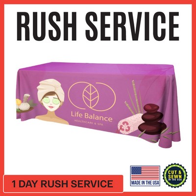 Premium | (One Day RUSH SERVICE) 6ft x 30"T x 29"H Hemmed Standard Table Throw - Made in the USA