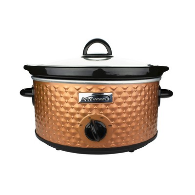 3.5 Quart Copper Diamond Pattern Slow Cooker