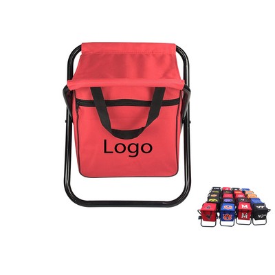 Portable Foldable Camping Stool with Cooler Bag