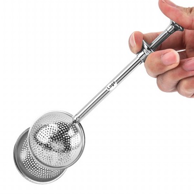 Tea Ball for Loose Tea Long-Handle Tea Strainer