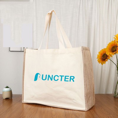 2 in 1 Canvas/Burlap Tote Bag