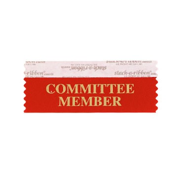 Committee Member Stk A Rbn Red Ribbon Gold Imprint