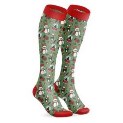 360 Degree Digital Print Cotton-Blend Knee-High Socks