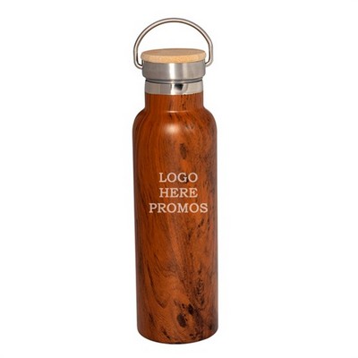 20 oz. Vacuum Bottle with Bamboo Lid