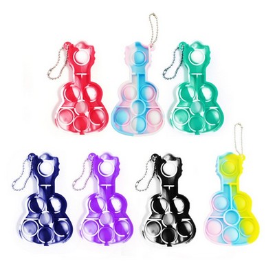 Guitar Shape Push Pop Bubble Keychain