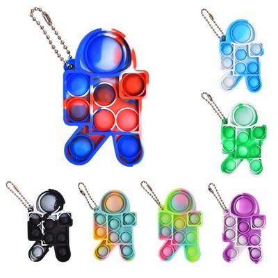 Astronaut Push Pop Silicone Keychain