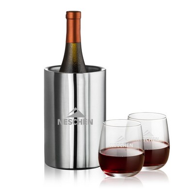 Jacobs Wine Cooler & 2 Crestview Stemless Wine