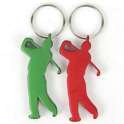 Golf Player Bottle Opener Keychain