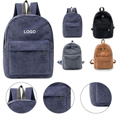 Casual Corduroy Backpack