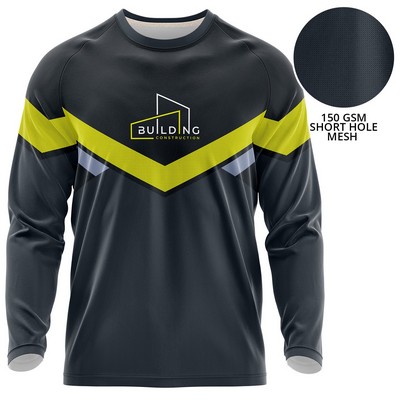 Unisex 150 GSM Short Hole Mesh Performance Sublimation Long Sleeve T-Shirt