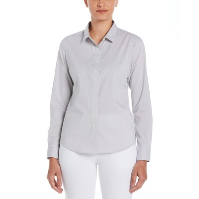 Perry Ellis Ladies Mini Grid Woven Shirt