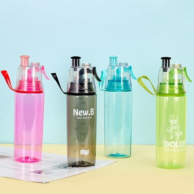 600 ML Plastic Drink Spray Sport Water Bottle