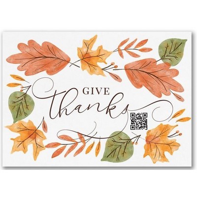 Autumnal Giving QR Code Thanksgiving Card