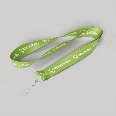 1" Lime Green custom lanyard printed with company logo with Jay Hook attachment 1"