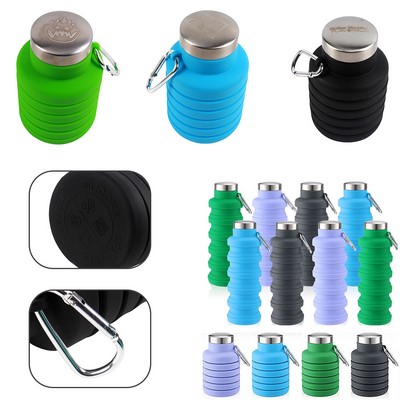 18 Oz Foldable Silicone Water Bottle