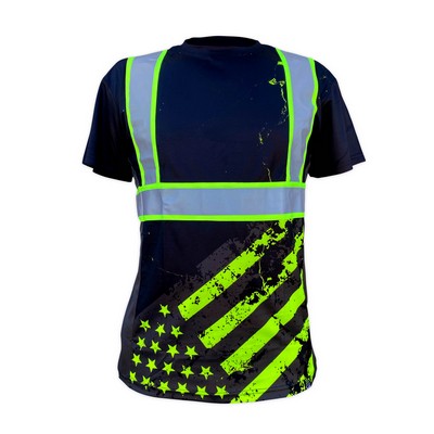 Stealth American Flag Black Type-O Reflective Safety Shirt