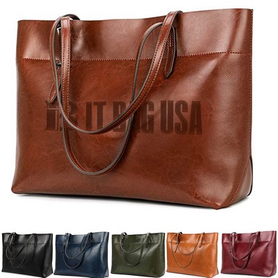 Vintage Leather Tote Shoulder Bag