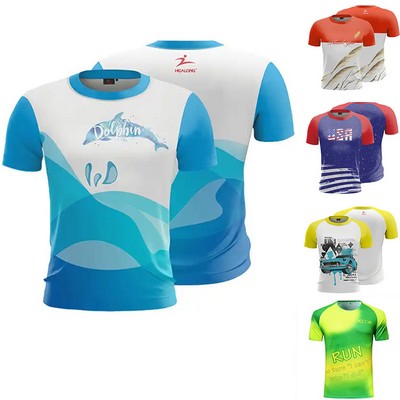 Sublimation Full Printing Short Sleeve Sport T Shirts