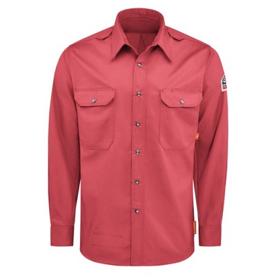 iQ Series® Men's Midweight Comfort Woven Snap-Front Shirt - Red