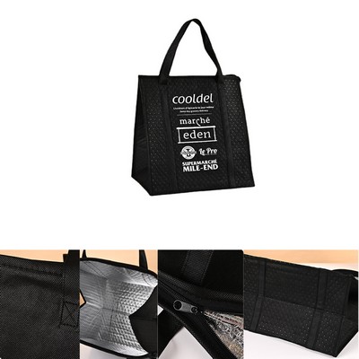 Premium Non-woven Cooler Lunch Tote Bag/Zipper Insulated Lunch Tote Bags