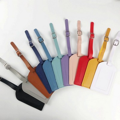 Square PU Leather Luggage Tag