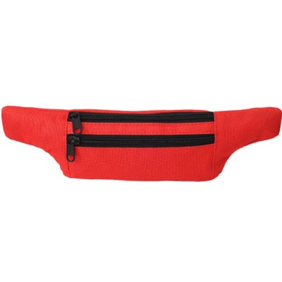 600D DS Waist Bag W/2 Zippers,13"W X 4"H