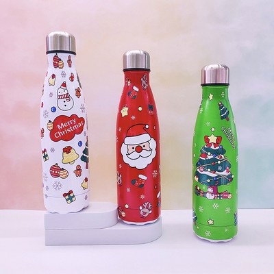 Double Vacuum Straight Coke Shape Christmas Bottle