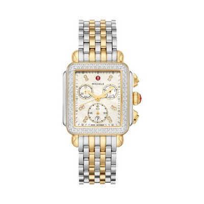 Michele Deco Two-Tone 18k Gold Diamond Watch