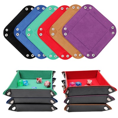 Foldable Pu Leather Dice Tray