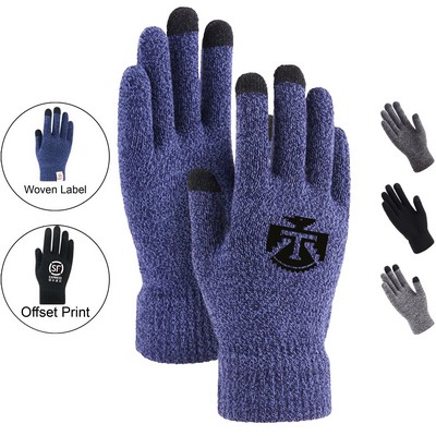 Thick Adult Warmth Gloves W/ 3 Finger Touch