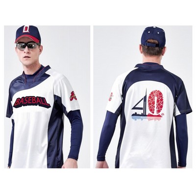 Premium Sublimation Mandarin Collar Raglan Baseball Jersey - Men, Kids