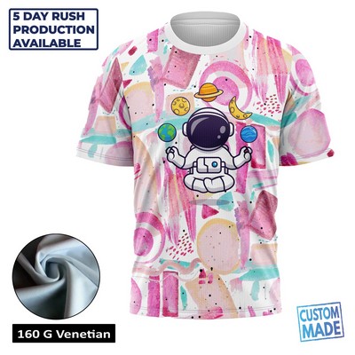 Unisex and Kids' Full Sublimation Venetian Short Sleeve T-Shirt - Economy Series