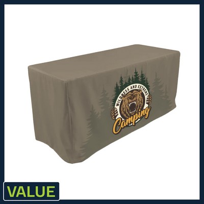 Value - 4 ft. x 30"Top x 29"H - 4 Sided Hemmed Fitted Table Throw (FRONT PRINT ONLY) Dye Sublimation