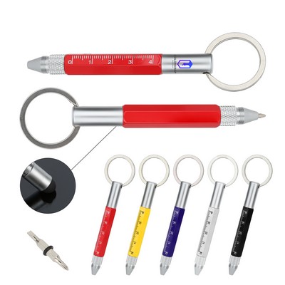 6 In 1 Multifunction Screwdriver Ballpoint Pen Keychain