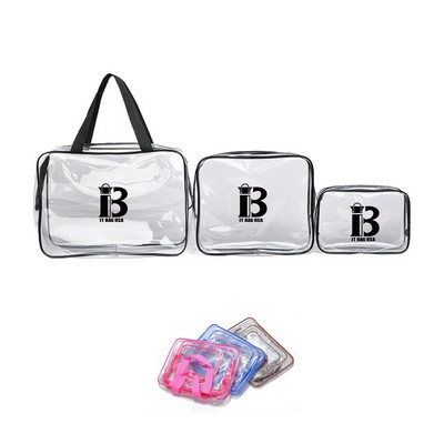 Clear Pvc Makeup Bag With Zipper Handle