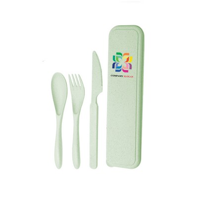 Reusable Wheat Straw Fork Spoon Knife Set