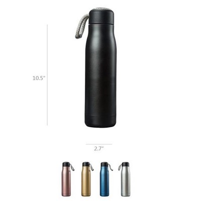 Portable Double Wall Stainless Steel Sports Bottle - 19 Oz. Capacity