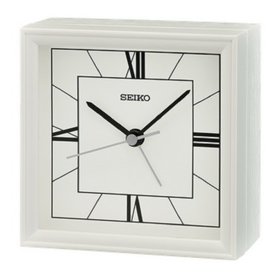 Seiko Seihokei Bedside Alarm Clock in White