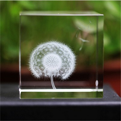 3D Laser Crystal Engraved Glass Cube