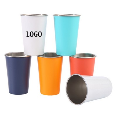 16oz Single Layer Stainless Steel Cups