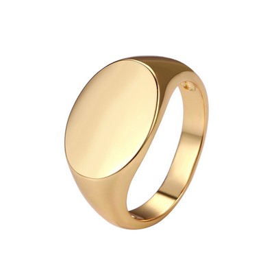 Custom Unisex 24K Gold Plated Ring Brass Statement Ring